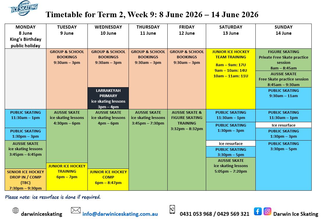 This image has an empty alt attribute; its file name is Timetable-8-June-2026-14-June-2026.jpg